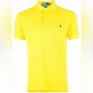 Polo Ralph Lauren Boys’ Sz L (14-16) Bright Yellow Iconic Mesh Knit‎ Polo Shirt